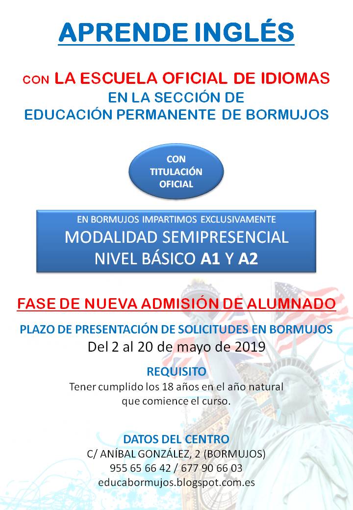 CARTEL INGLES EOI 2019-2020 para Ayuntamiento